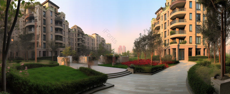 白天小区令人心旷神怡舒心的建筑楼梯摄影背景,高清,摄影图,摄影图片,图片大全,摄影图免费下载